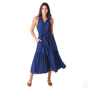 Xirena Finley Button Down Tiered Midi Dress Size L